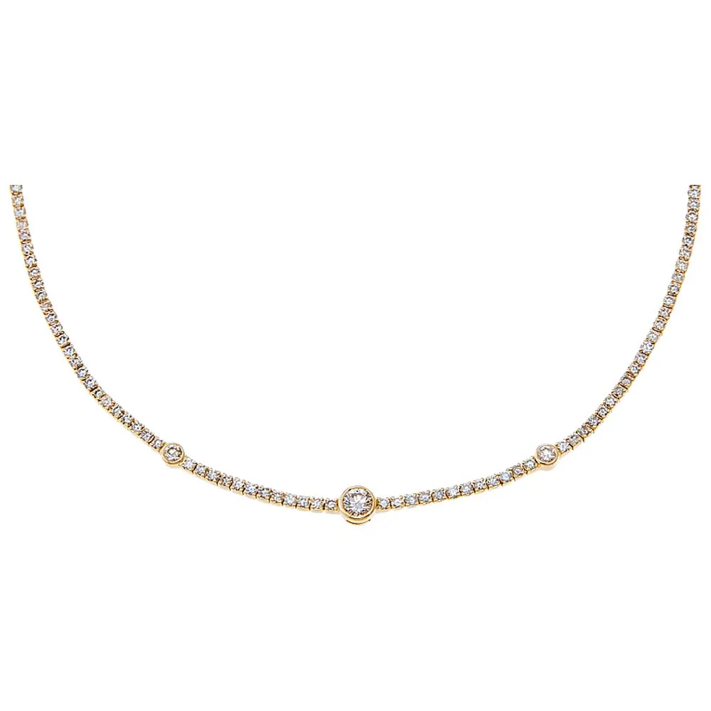 Diamond Graduated Bezel Tennis Choker 14K sold by Adina Eden's