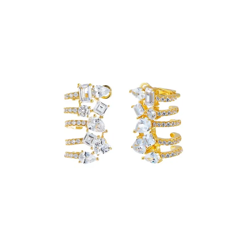 Pave X Multi Fancy Cage Stud Earring sold by Adina Eden's