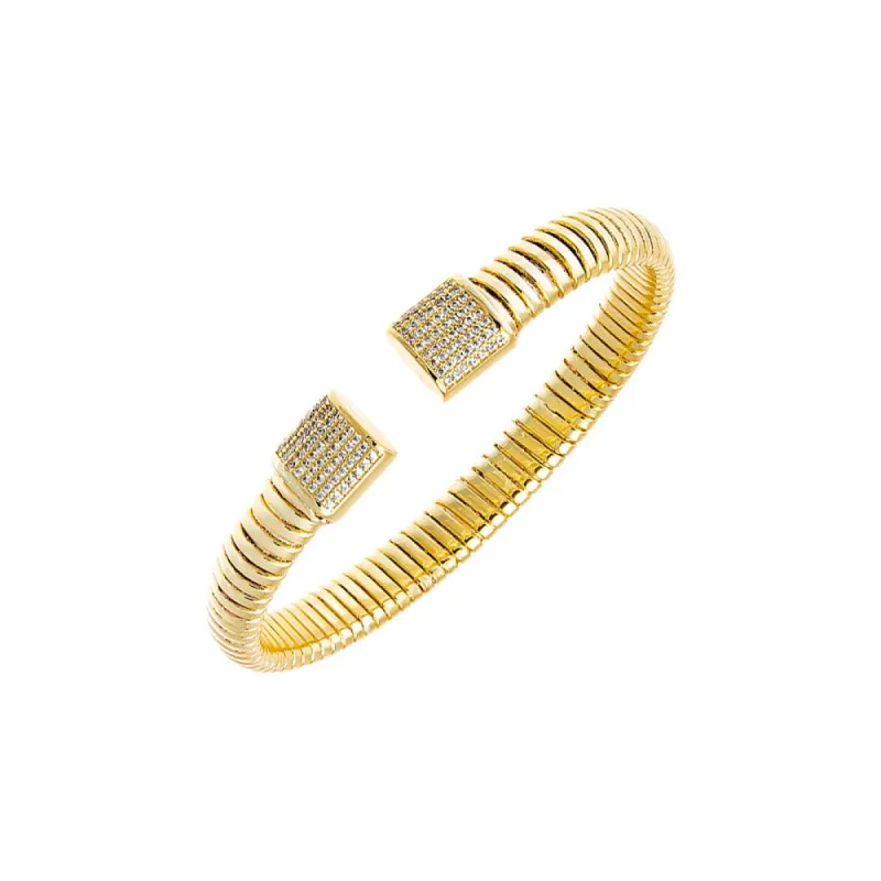 Pave Square Claw Snake Bangle Bracelet sold by Adina Eden's