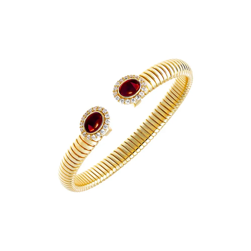 Pave Outlined Colored Stone Claw Snake Bangle Bracelet sold by Adina Eden's product image thumbnail 4