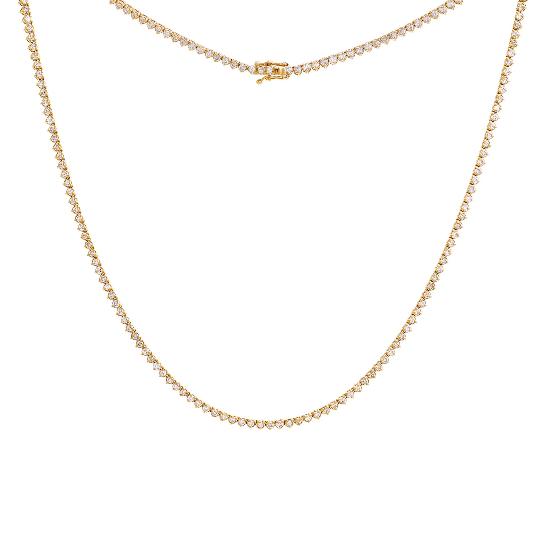 3 Carat Diamond Three Prong Tennis Necklace 14K sold by Adina Eden's