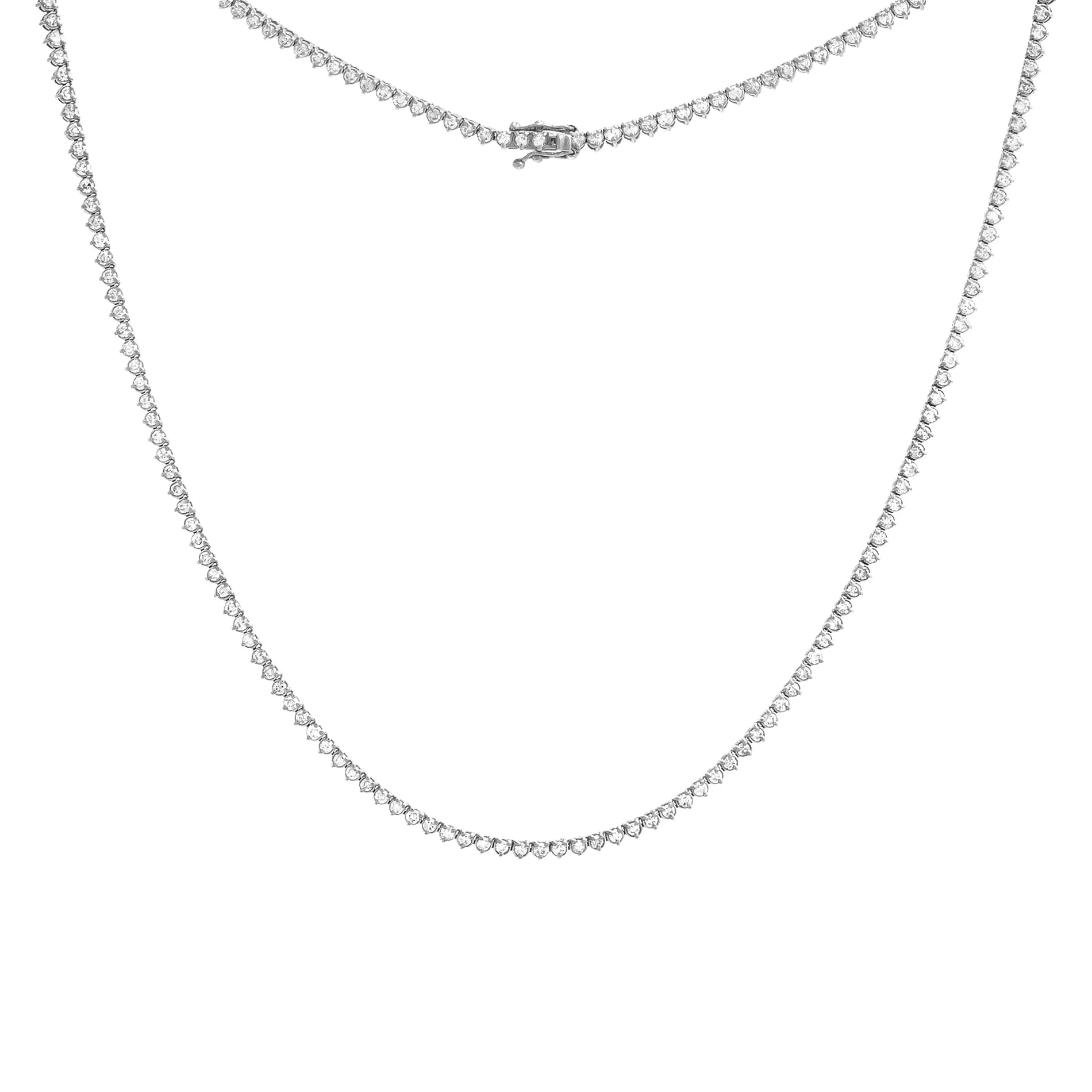 3 Carat Diamond Three Prong Tennis Necklace 14K sold by Adina Eden's product image thumbnail 4