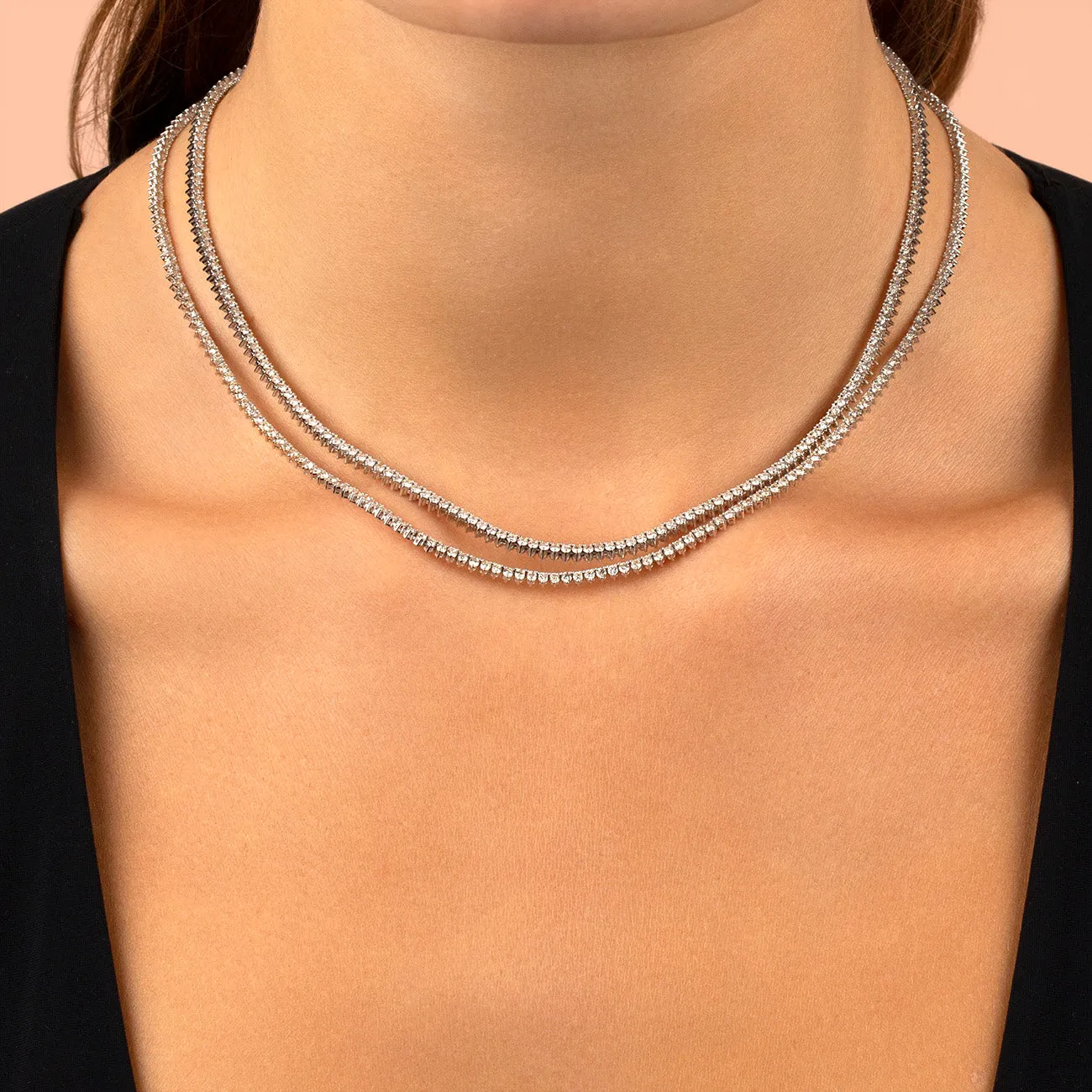 3 Carat Diamond Four Prong Tennis Necklace 14K sold by Adina Eden's product image thumbnail 2