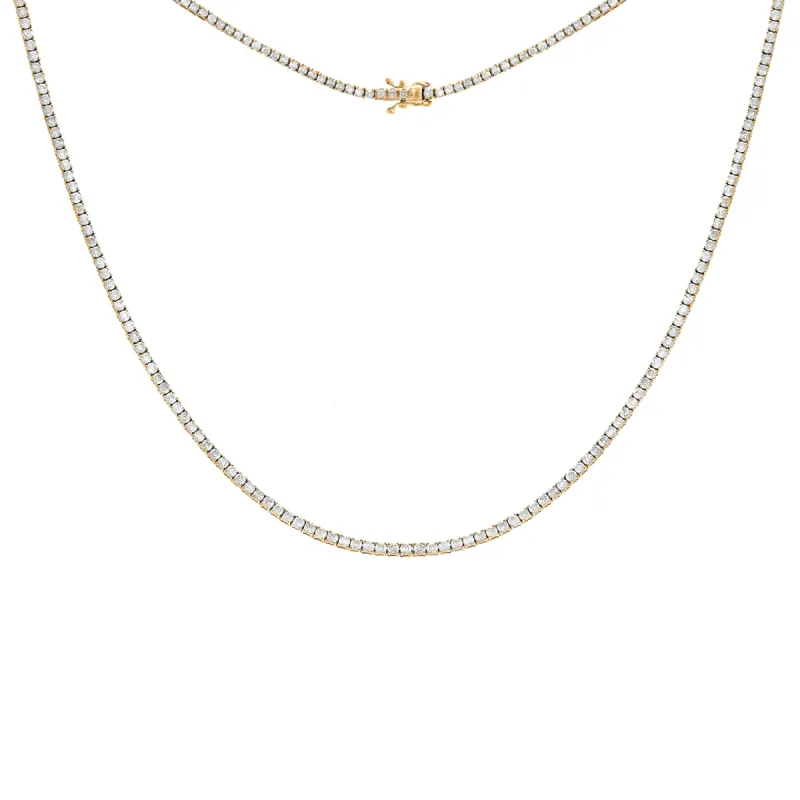 3 Carat Diamond Four Prong Tennis Necklace 14K sold by Adina Eden's