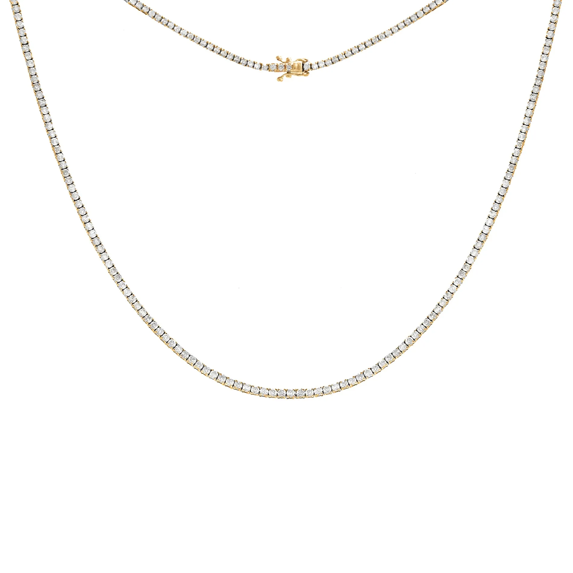 3 Carat Diamond Four Prong Tennis Necklace 14K sold by Adina Eden's