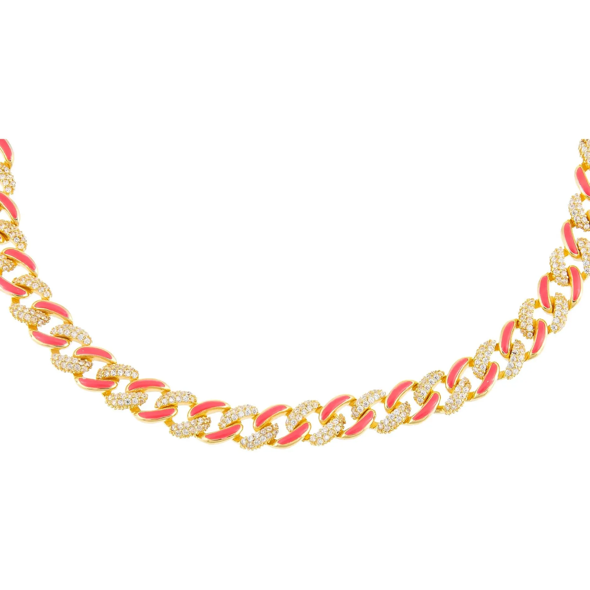 Pavé Neon Enamel Chain Link Choker sold by Adina Eden's product image thumbnail 5