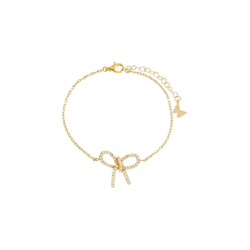 Skewed Pave Bow Tie Bracelet sold by Adina Eden's