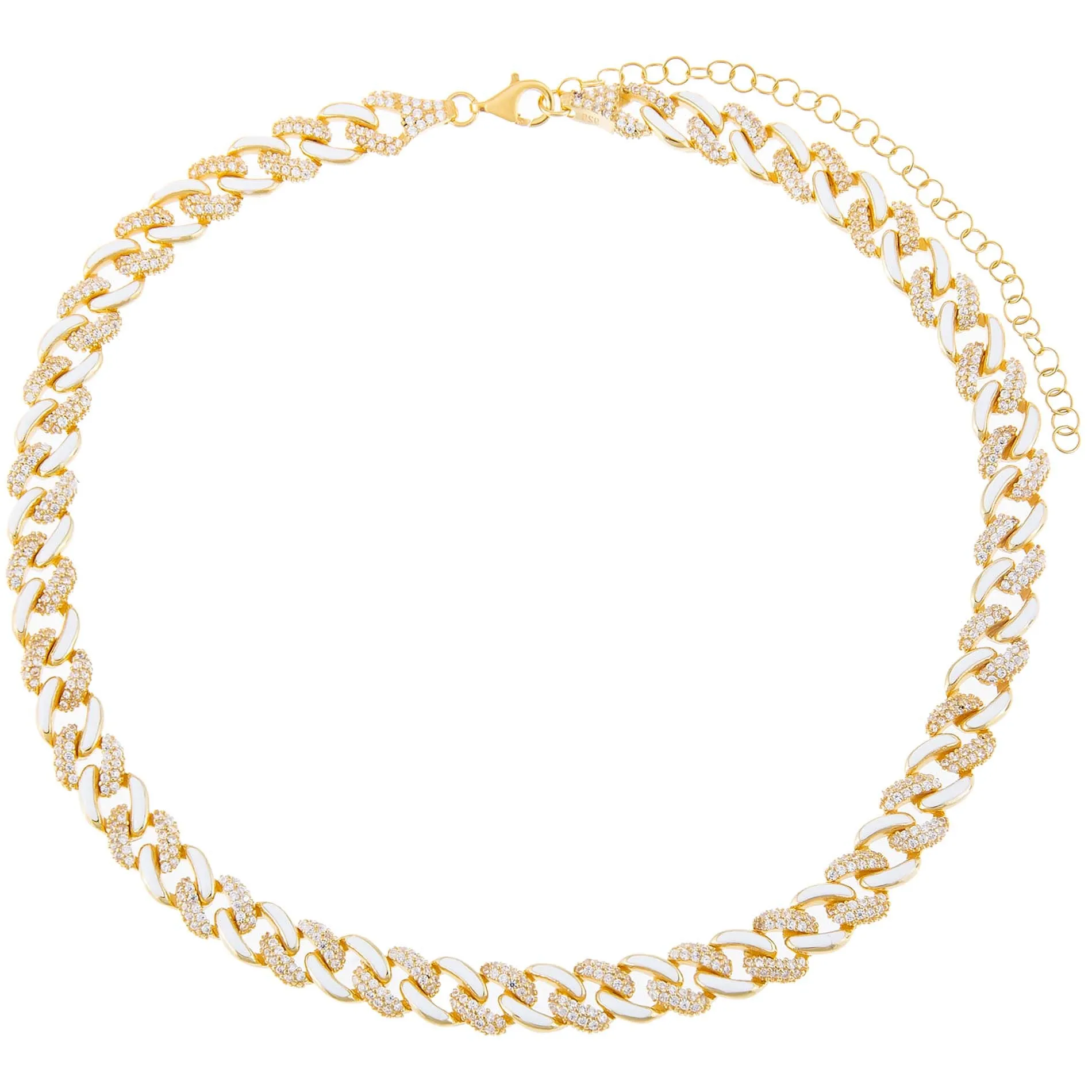 Pavé Neon Enamel Chain Link Choker sold by Adina Eden's product image thumbnail 4