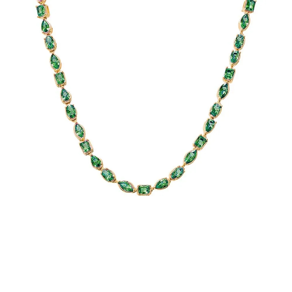 Colored Multi Shape Bezel Tennis Necklace sold by Adina Eden's