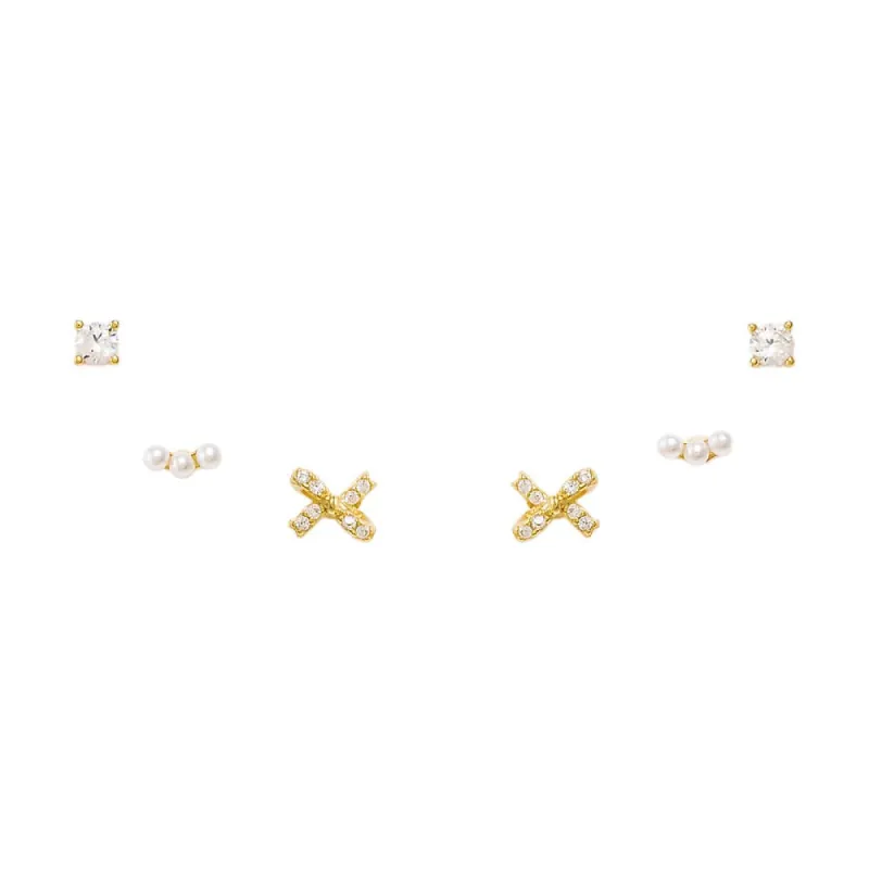 Pearls & More Stud Earring Combo Set sold by Adina Eden's
