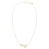 CZ Curved Bar X Dangling Butterfly Necklace sold by Adina Eden's