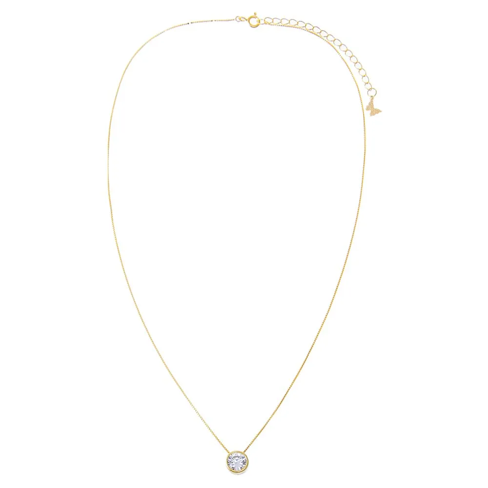 CZ Bezel Pendant Link Necklace sold by Adina Eden's product image thumbnail 2