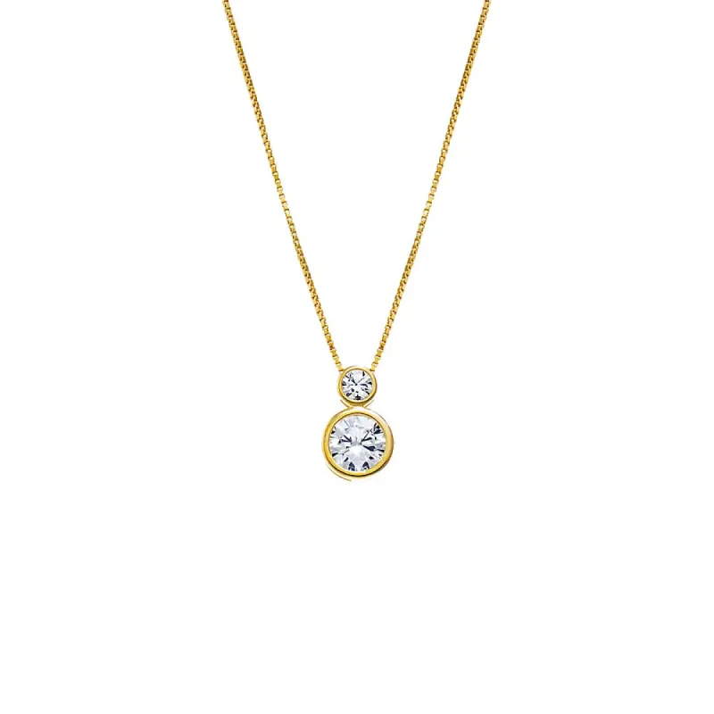 Double Graduated CZ Bezel Pendant Necklace sold by Adina Eden's