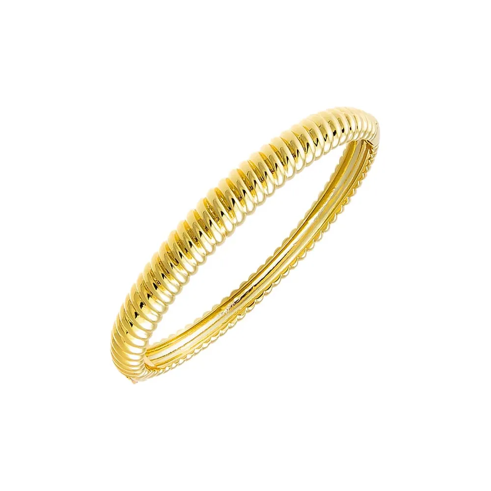 Wide Ridged Bangle Bracelet sold by Adina Eden's