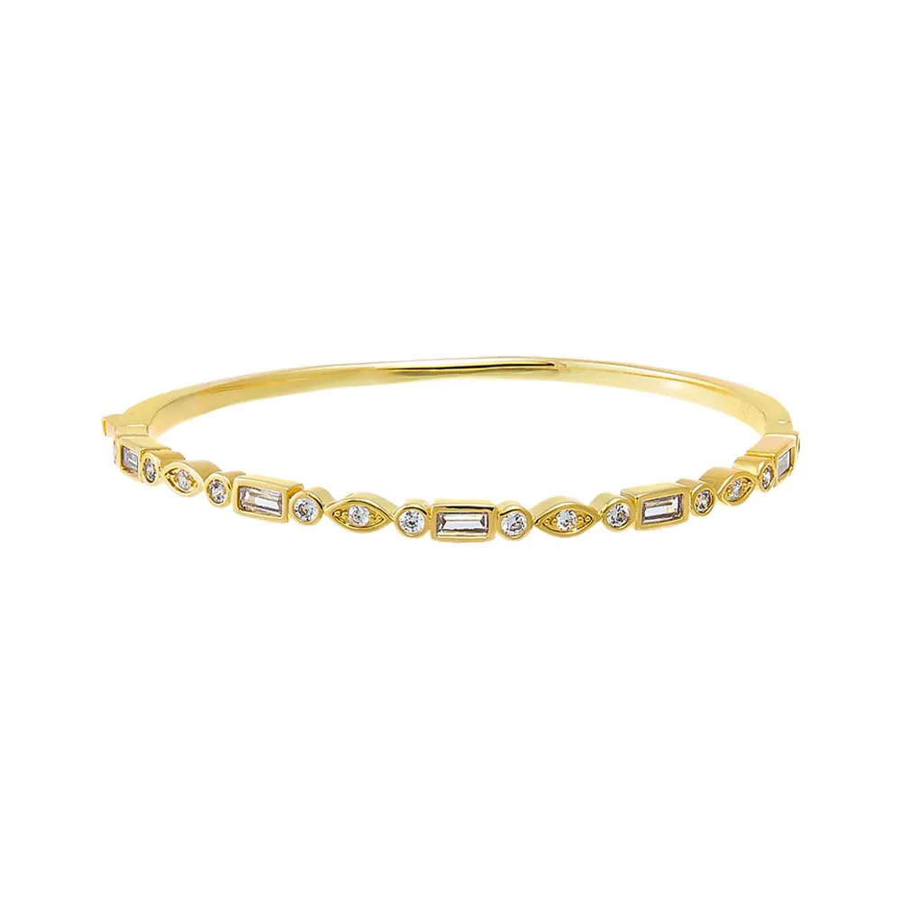 CZ Multi Shape Bezel Tennis Bangle Bracelet sold by Adina Eden's product image thumbnail 2