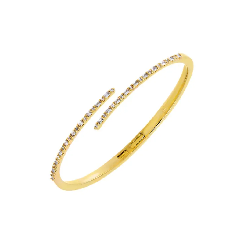 Pave Thin Overlap Claw Bangle Bracelet sold by Adina Eden's