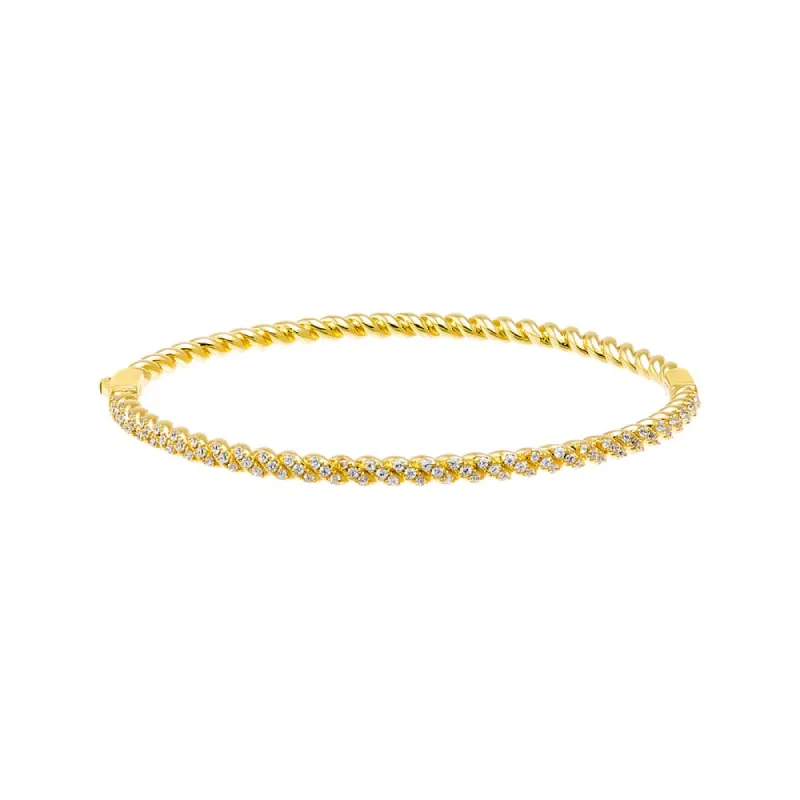 CZ Bezel Tennis Bangle Bracelet sold by Adina Eden's