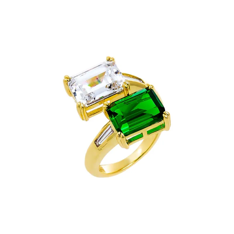 Colored Baguette Claw Pinky Ring sold by Adina Eden's