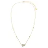 Pave X Baguette Toi E Moi Bezel Necklace sold by Adina Eden's