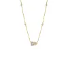 Pave X Baguette Toi E Moi Bezel Necklace sold by Adina Eden's