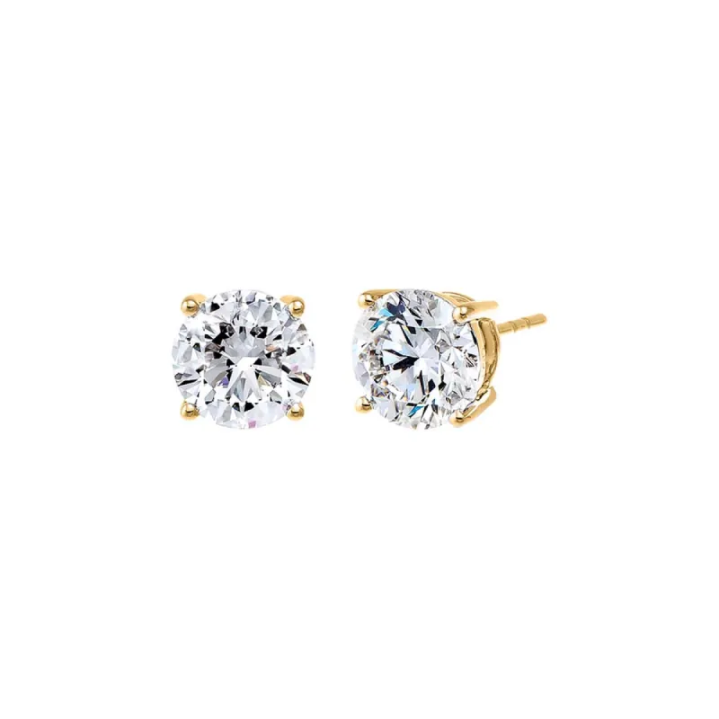 4 Carat Lab Grown Diamond Solitaire Four Prong Stud Earring 14K sold by Adina Eden's