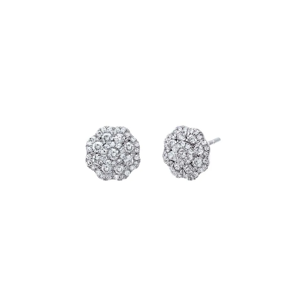 Diamond Fancy Flower Stud Earring 14K sold by Adina Eden's product image thumbnail 2