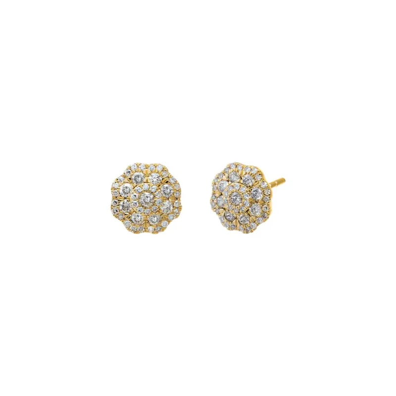 Diamond Fancy Flower Stud Earring 14K sold by Adina Eden's
