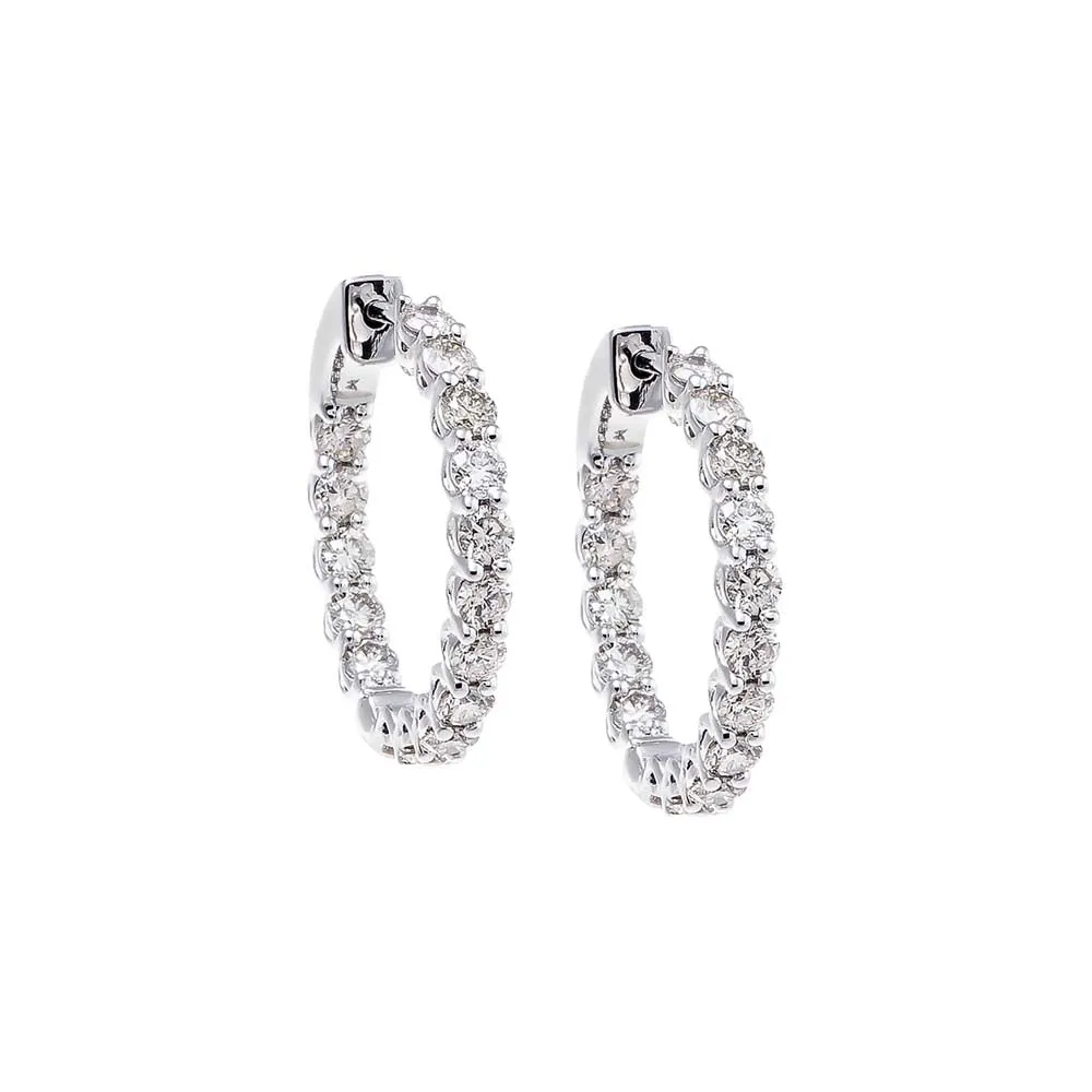 Diamond Statement Inside & Out Hoop Earring 14K sold by Adina Eden's product image thumbnail 2