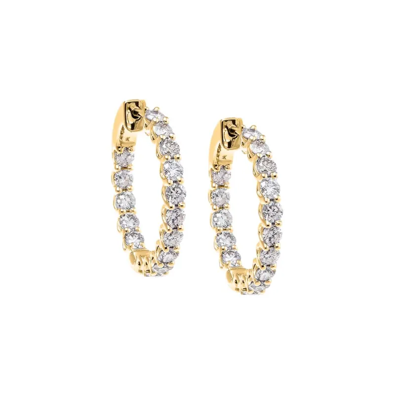 Diamond Statement Inside & Out Hoop Earring 14K sold by Adina Eden's