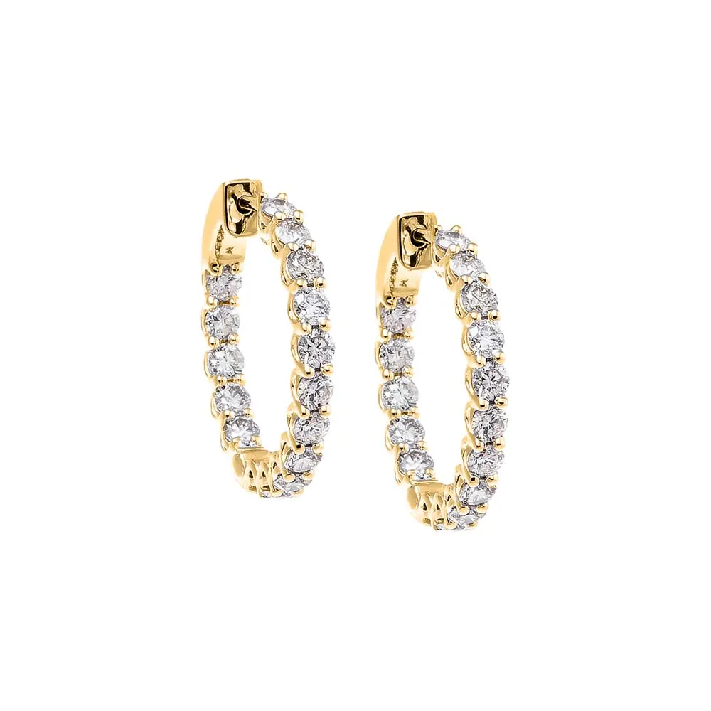 Diamond Statement Inside & Out Hoop Earring 14K sold by Adina Eden's