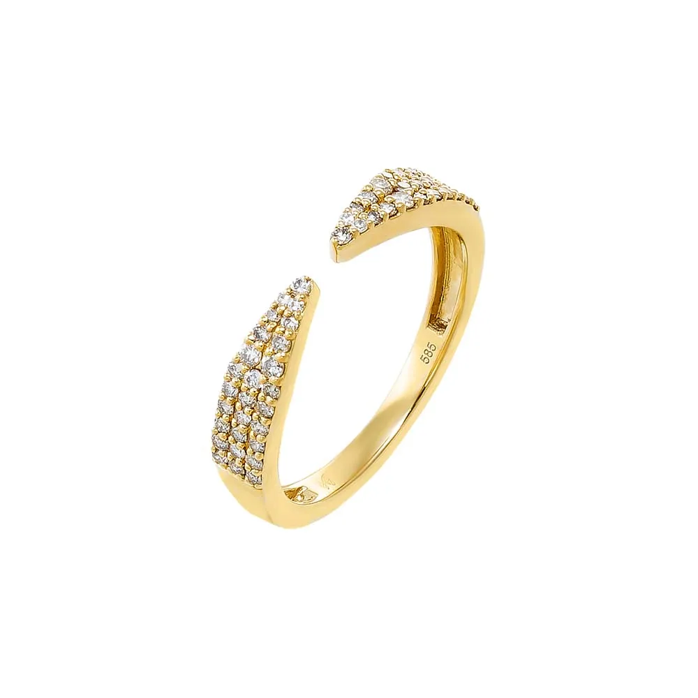 Diamond Pave Open Claw Ring 14K sold by Adina Eden's
