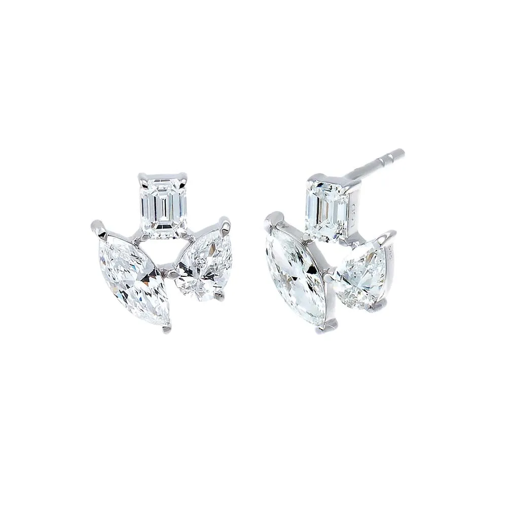 Lab Grown Diamond Fancy Shape Stud Earring 14K sold by Adina Eden's product image thumbnail 2
