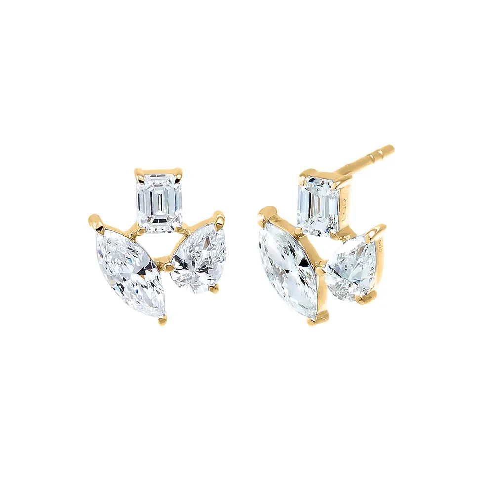 Lab Grown Diamond Fancy Shape Stud Earring 14K sold by Adina Eden's
