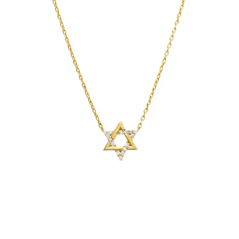 Pave Accented Star Of David Pandant Necklace sold by Adina Eden's