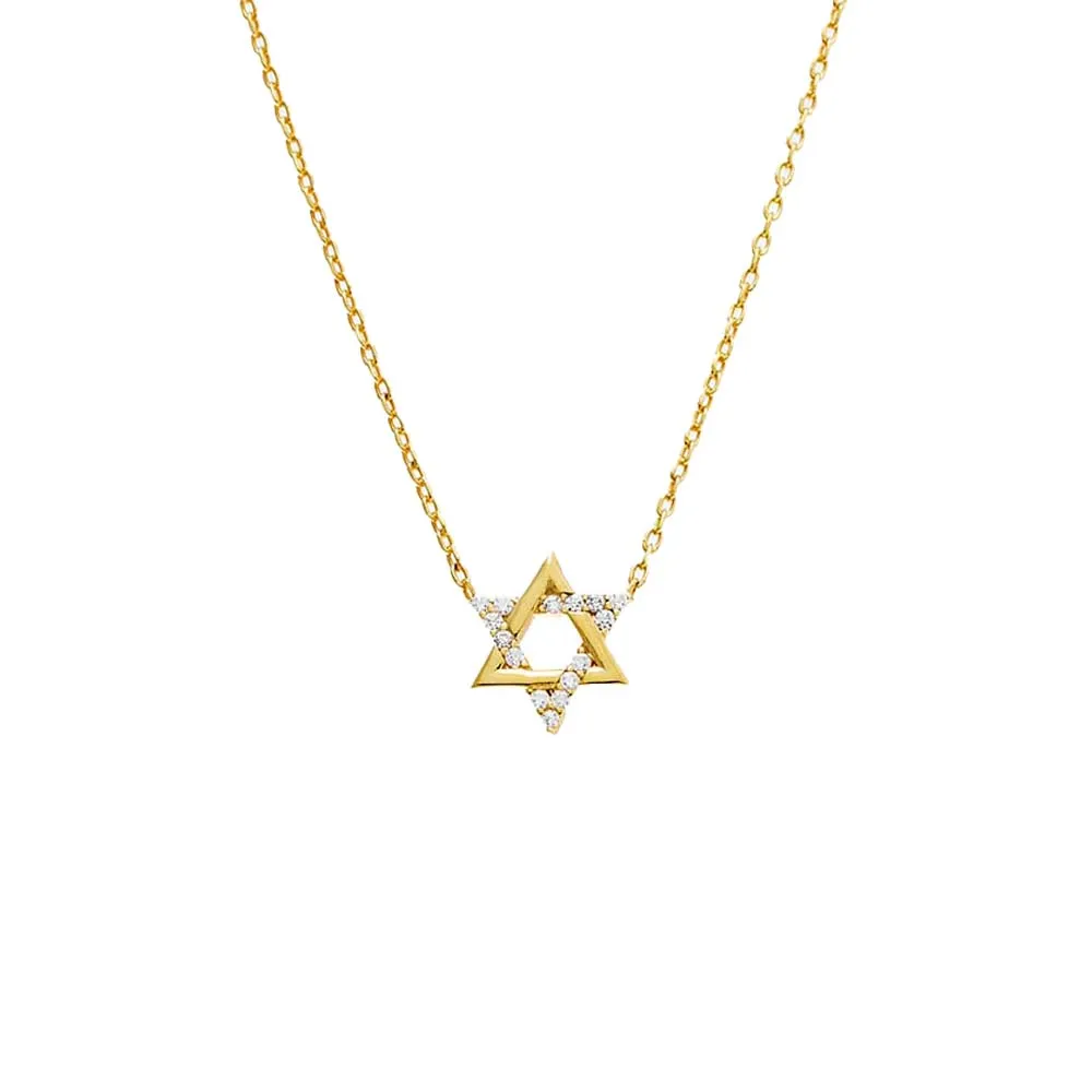 Pave Accented Star Of David Pandant Necklace sold by Adina Eden's