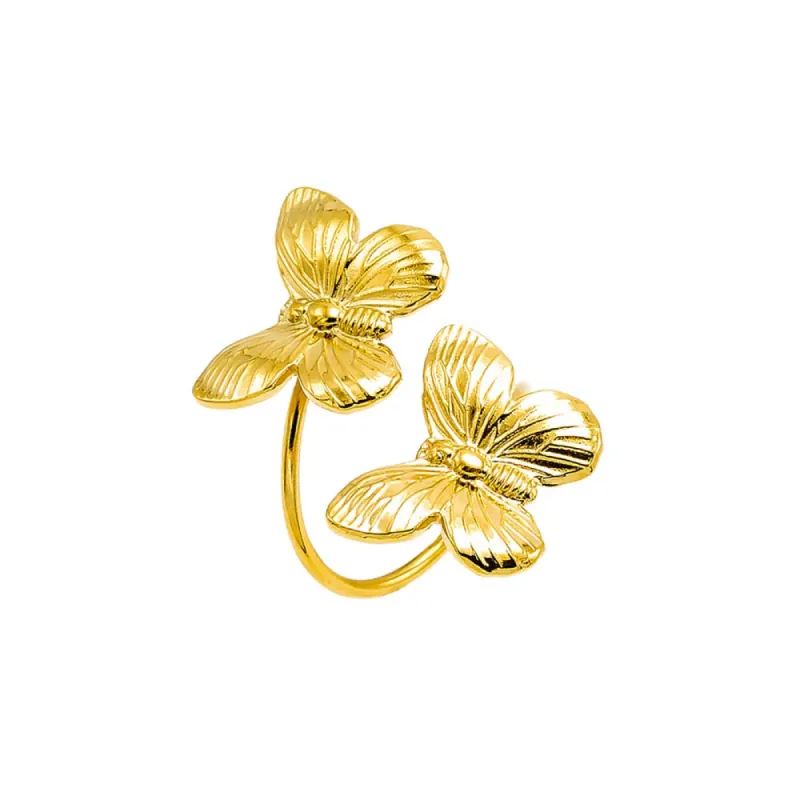 Solid Double Ridged Butterfly Ring sold by Adina Eden's