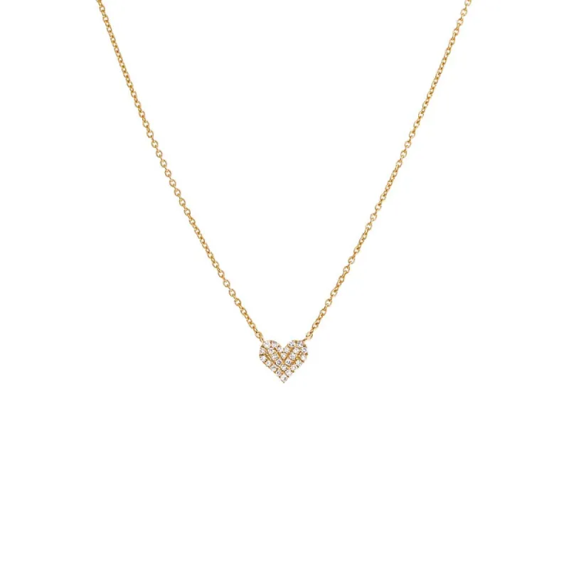 Diamond Pave Heart Necklace 14K sold by Adina Eden's
