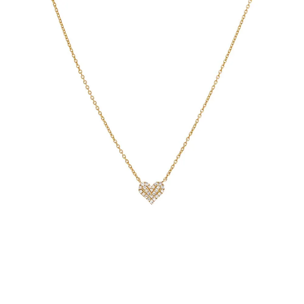 Diamond Pave Heart Necklace 14K sold by Adina Eden's