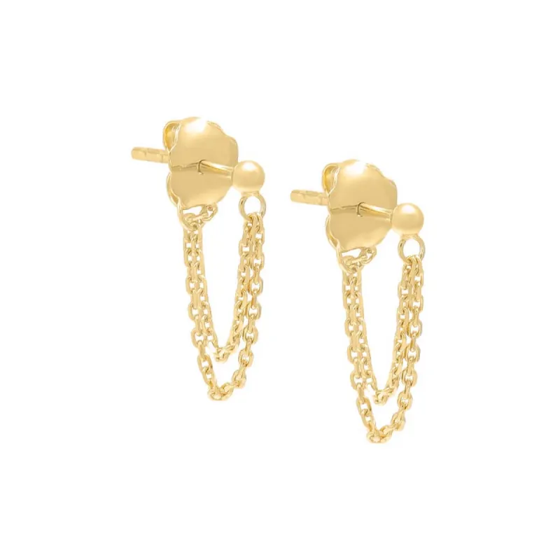 Front Back Double Chain Earring 14K sold by Adina Eden's