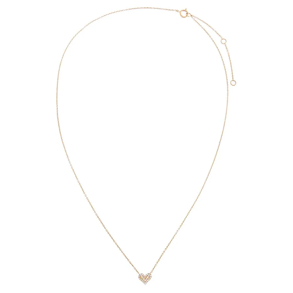 Diamond Pave Heart Necklace 14K sold by Adina Eden's product image thumbnail 3