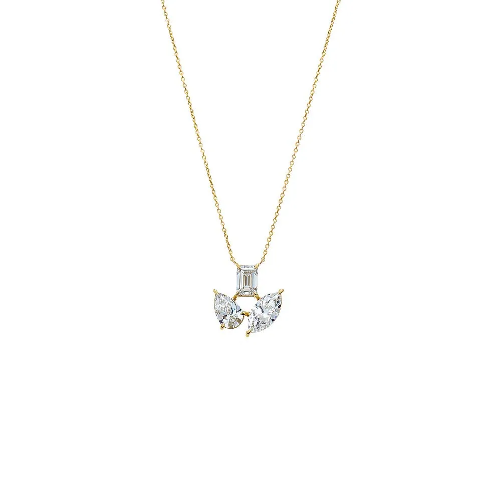 Lab Grown Diamond Multi Shape Pendant Necklace 14K sold by Adina Eden's