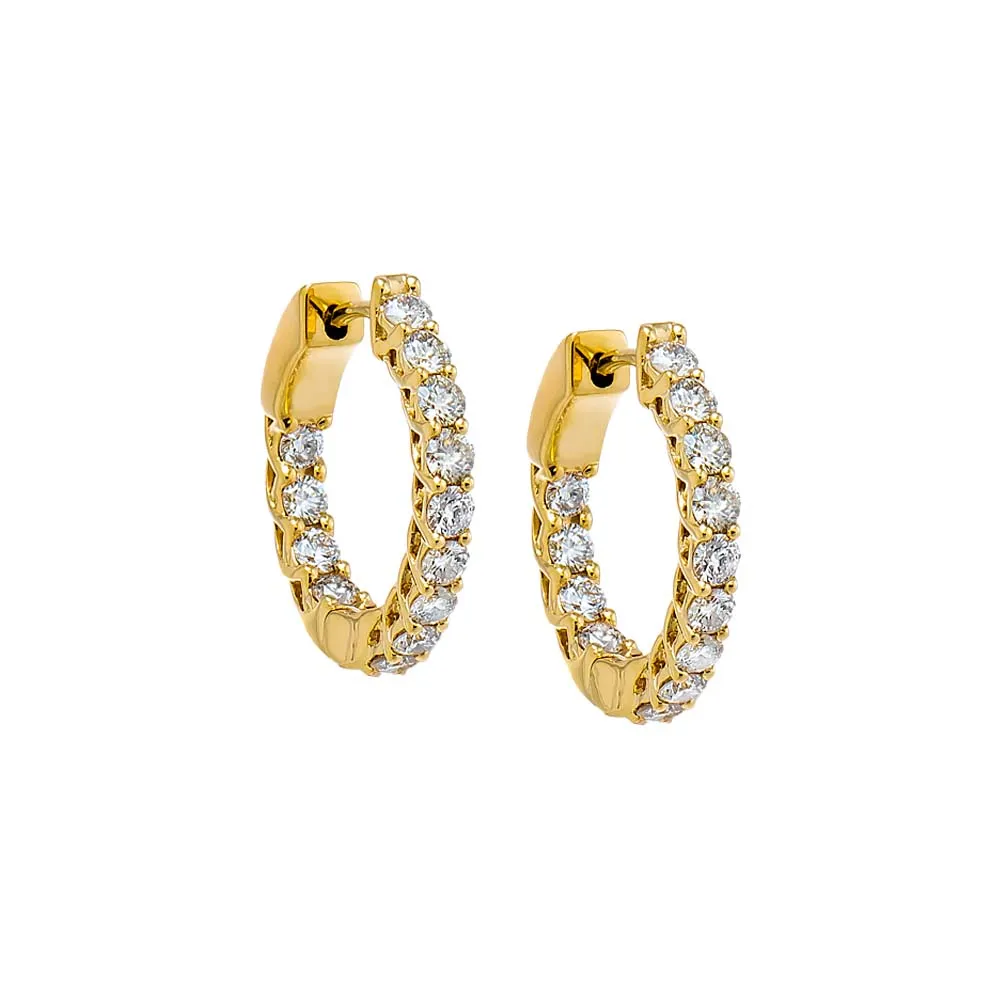 Diamond Inside & Out Hoop Earring 14K sold by Adina Eden's
