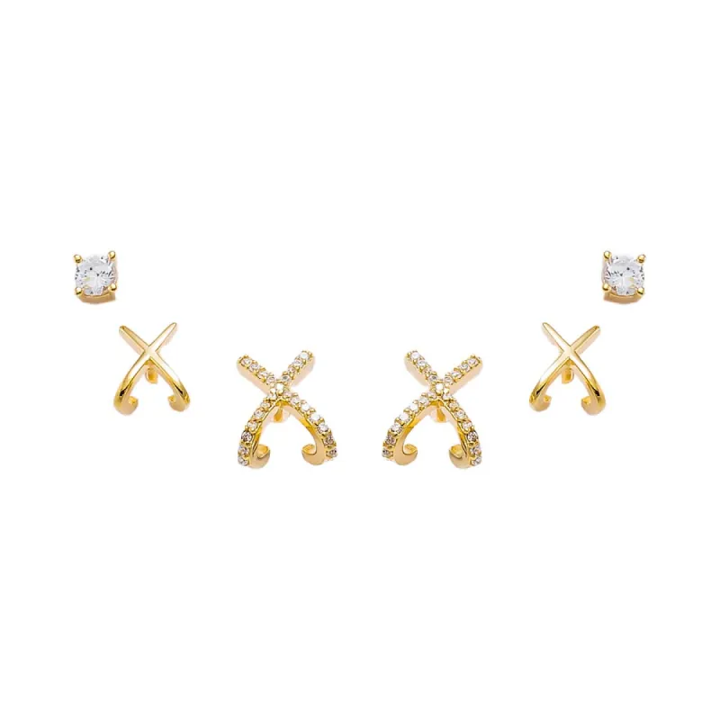 XOXO Stud Earring Combo Set sold by Adina Eden's
