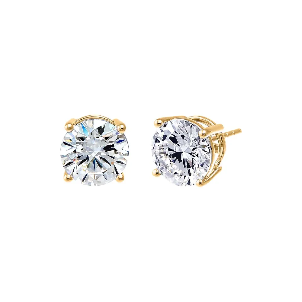 6 Carat Lab Grown Diamond Solitaire Four Prong Stud Earring 14K sold by Adina Eden's