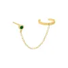 Bezel Chain Stud Ear Cuff sold by Adina Eden's