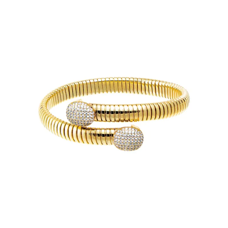 Pave Oval Snake Wrap Bangle Bracelet sold by Adina Eden's