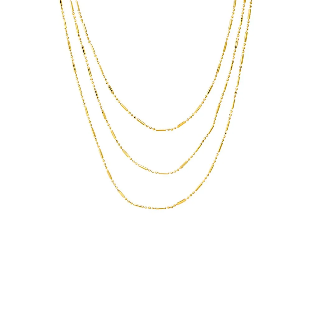 Solid Bar X Ball Chain Necklace Combo Set sold by Adina Eden's