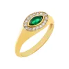 CZ Oval Cut Signet Ring sold by Adina Eden's