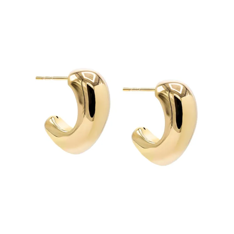Fluid Gold Chunky On The Ear Stud Earring 14K sold by Adina Eden's