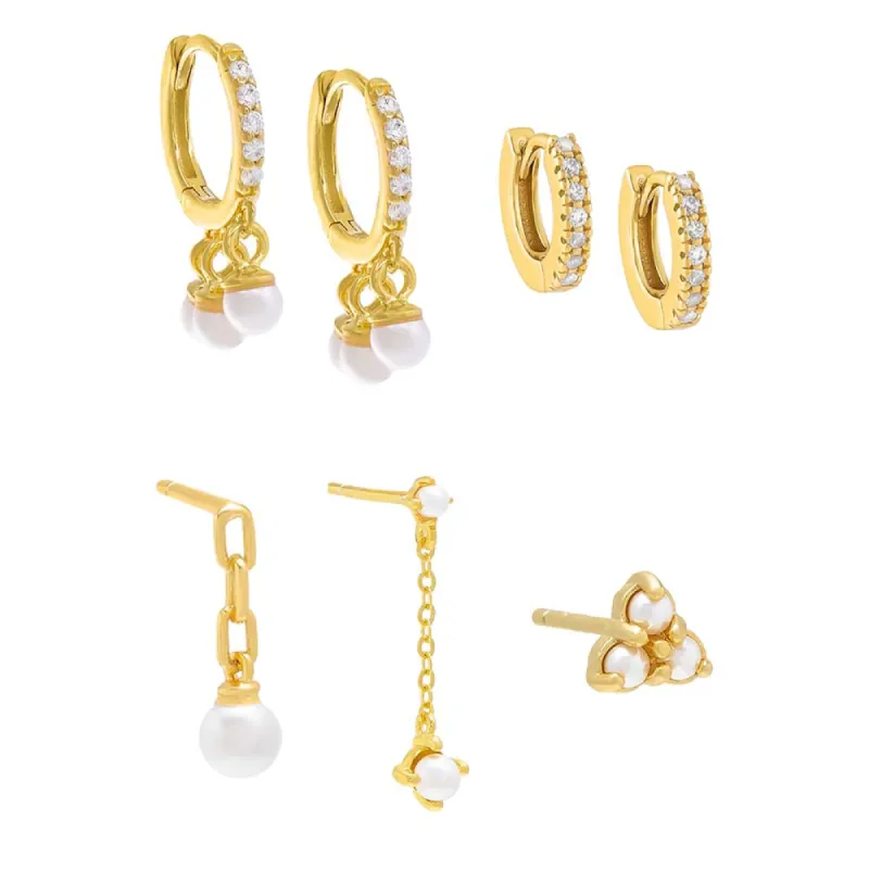 Pearl Glitz Earring Combo Set sold by Adina Eden's